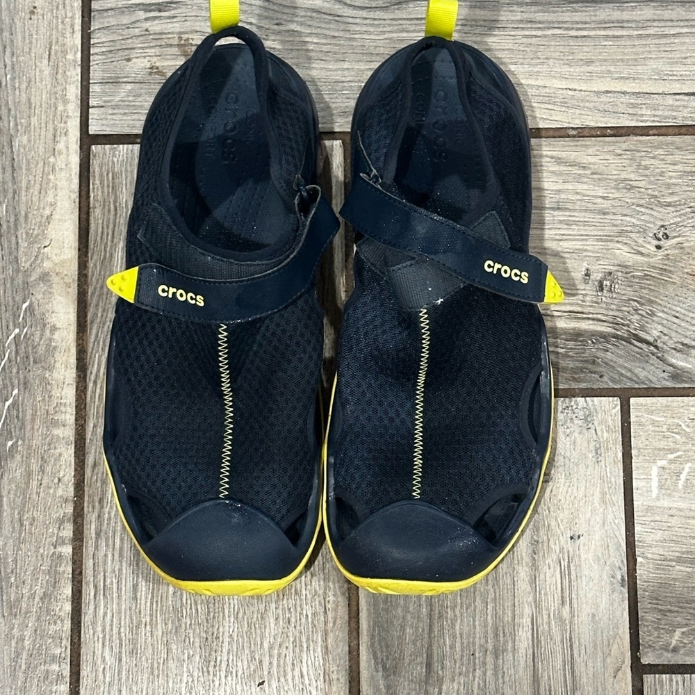 CROCS Black and Yellow Sandals Slip-On Comfort